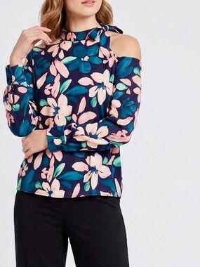 OCTAVIA Tie Neck Floral Blouse Women’s Top